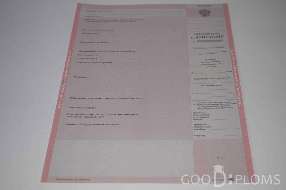 Приложение к Диплому Техникума период c 2003 по 2007 год - Одессу