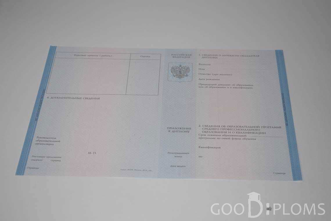 Приложение к Диплому Техникума период c 2014 по 2025 год - Одессу