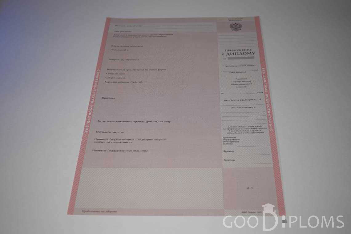 Приложение к Диплому Техникума с Отличием в период c 1997 по 2002 год - Одессу