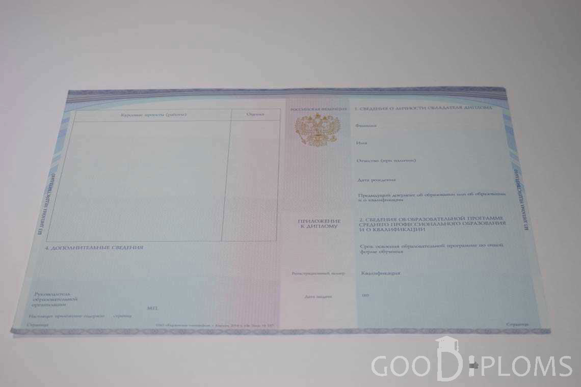 Приложение к Диплому Техникума с Отличием в период c 2014 по 2025 год - Одессу