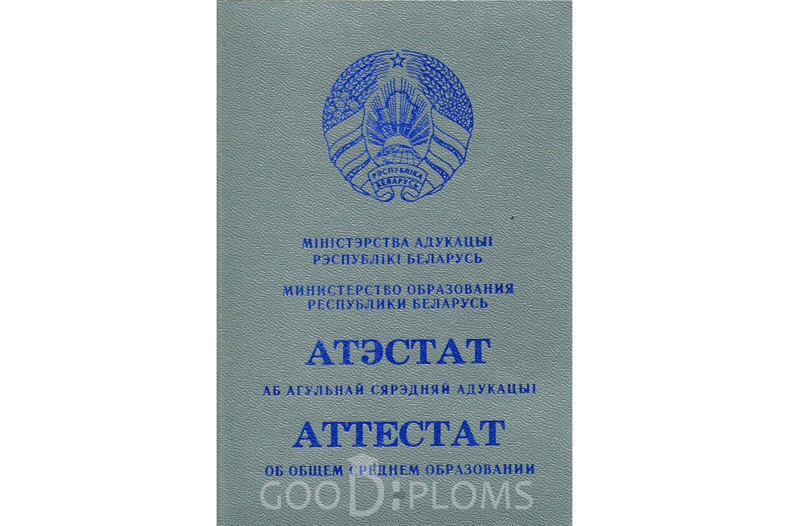 Белорусский аттестат за 11 класс - Обратная сторона- Одессу