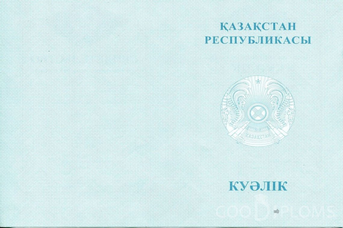 Казахский аттестат за 9 класс - Обратная сторона- Одессу